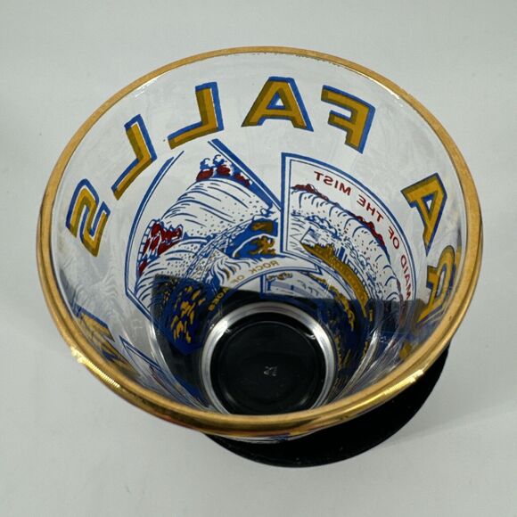 Niagra Falls Glass Tumbler Gold Rim Vintage Collectible Free Shipping - Picture 9 of 14